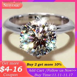Wedding Rings Smyoue GRA Certified 1-5CT Moissanite Ring VVS1 Lab Diamond Solitaire Ring for Women Engagement Promise Wedding Band Jewellery Q231120