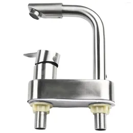 Bathroom Sink Faucets 1pc Stainless Steel Basin Faucet Single Handle Deck Mounted Cold Water Mixer Taps Fixture