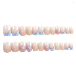 False Nails Square Head Artificaial Set With Bright Shiny Glitters Good Gift For Female Friend