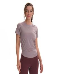 Yoga Tshirt running fitness moisture absorption sports shirt shortsleeved casual allmatch gym clothes women top3323443