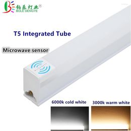 Fluorescent Direct Instal Integrated Lamp 30cm 60cm T5 Tube Light Microwave Sensor Tubo 220/240V EU US Plug