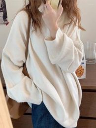 Women's Sweaters Korean Style Casual Knitwear Women Autumn Winter Trend Long Sleeve Turtleneck Solid Pullover Baggy Top Fashion Sweter