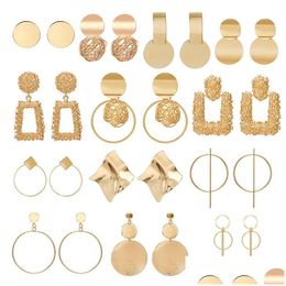 Hoop & Huggie Fashion Statement Hie 2021 Big Geometric Earrings For Women Hanging Dangle Earring Drop Modern Jewellery Drop De Dhgarden Otksc