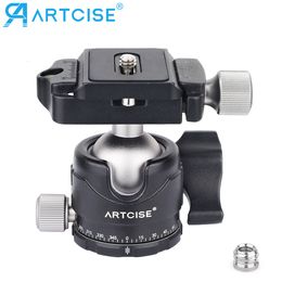 Tripod Heads Tripod Head Universal Ball Head All Metal Low Profile Panoramic Video Ballhead Quick Release Plate for Tripod DSLR Monopod EB30S 230419