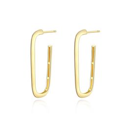 New Fashion Plated 18k Gold Square Dangle Earrings Jewellery Charm Women Fashion Brand S925 Silver High-end Earrings for Women Wedding Party Valentine's Day Gift SPC