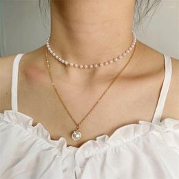 Pendant Necklaces WeSparking Collar Pearl Necklace For Women EMO Bead Double Layers Chain Super Fairy 2023 Fashion Trend Item Gift