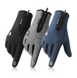 Winter Waterproof Cycling Gloves Men Motorcycle Black Warm Full Finger Touch sn Glove MTB Bicycle Outdoor Skiing Riding 2202183842080