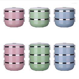 Dinnerware Sets 2/3 Tier Stainless Steel Lunch Box Sealed Leakproof Stackable Insulated Bento For CASE With Handle Portable Contain