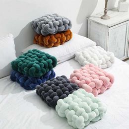 Pillow Hand-woven Soft Cotton DIY Knotted Waist Back S Cozy Car Lumbar Sofa Seat Office Chair Pillows