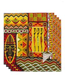 Table Napkin 4pcs African Women Geometric Colors Square 50cm Party Wedding Decoration Cloth Kitchen Dinner Serving Napkins