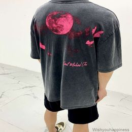 Tees T-Shirts Lüks Erkek Tasarımcı Moda Giyim Amerikan High Street Saint Michael Cho Dark Night Efsanesi Vintage Yıkanmış Eski Kısa Kollu T-Shirt