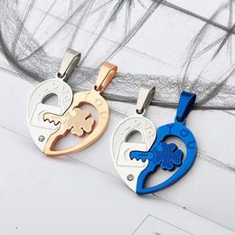 Pendant Necklaces Special Key Heart Stainless Steel Lovers For Men Women Jewellry Gift