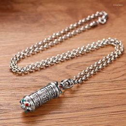 Pendant Necklaces RJ Six Character Mantra Shurangama Hollow Can Be Opened To Hold Things Necklace Paired Pendants For Men