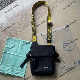 Designer shoulder bag Luxury handbag Black High Street Style Off brand Men's and Women's Crossbody Bag Tidal White Ins Hanging
