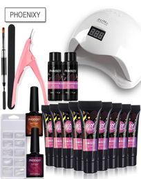Nail Art Kits Set Kit 48w UV LED Lamp 15ml Crystal Jelly Gel Tools For Manicure Extension2213261