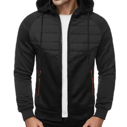 Men's Hoodies Mens Zip Up Sweatshirts Winter Leisure Sports No Liner Quilted Zipper Hooded Transition Jacket Hoodie Foam Slipper