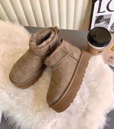 Womens slippers Tazz Chestnut Fur Slides Dheepskin Shearling slipper Tasman Classic Ultra Mini Platform Boots UGGsity Blend Winter Australia Booties YS90