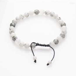 Strand Craft Braid Bracelets Men Natural Tourmalinated Quartz Genuine Healing Crystal Women Jewelry Vintage Weave Pulser