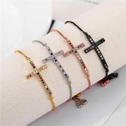 Link Bracelets 1 PC Copper For Women Gold Colour Mixed Enamel Cross Beautiful Gift