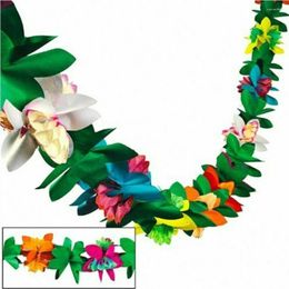 Decorative Flowers Jungle Birthday Hawaii Style Home Decoration Paper Flower Garland Tropical Type Tissue Banner