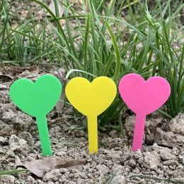 Botany Plastic Plant Heart Tags Marker Anti Aging Many Colors Pure Color 5*8.3 Cm Not Easy To Fade Labels Garden