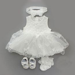 Girl's Dresses born Baby Girl Dress Clothes Baptism Dress White Christening Dress For Baby Girl Lace Vestido Bebe Robe Bapteme 3 6 9 Months 230419