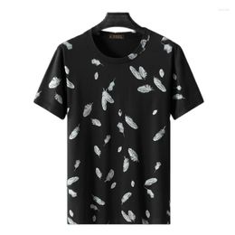 Men's T Shirts Large Size Men's Letter Print Short Sleeve T-shirt Summer Youth Plus Fat Half Men Top Ice Silk