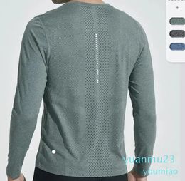 Men Yoga Outfit Sports Long Sleeve T-shirt Mens Sport Style Shirts Training Fitness Clothes Training Elastic Quick Dry Sportwear Top Plus