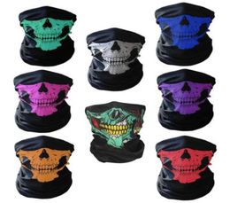 unisex Halloween Cosplay Bicycle Ski Skull Half Face Mask Ghost Scarf Bandana Neck Warmer Party headband Magic Turban balaclava3747359