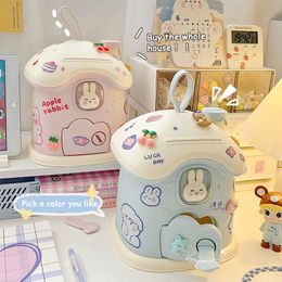 Novelty Items Piggy Bank Children House Coin Holder Original Piggy Banks Safe Box Mysterious Box Cute Room Decor Cash Savings Bills Moneybox 230420