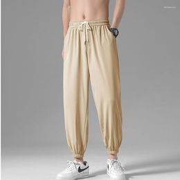 Men's Pants 2023 Summer Men's Fashion High Waist Harem Male Thin Loose Sports Sweatpants Men Solid Colour Casual Trousers F13