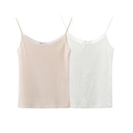 Camisoles Tanks Sweet Women Soft Cotton Camis Lace Patchwork Summer Fashion Ladies High Street Sexy Crop Tops Cute Girls Short Top 230420