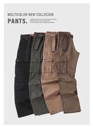 casual cotton tactical cargo pants 7 Colours autumn multiple pockets plus size sukajan sweat cheap cargo pants 5705#