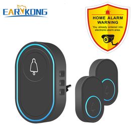 Doorbells Intelligent Wireless Doorbell Home Welcome Doorbell Waterproof 300m Remote Smart Door Bell Chime EU UK US Plug Optional 230419