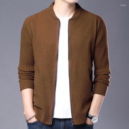Men's Sweaters And Wool Knitted Cardigan 2023 Spring Autumn Long Sleeve Zipper With Baseball Collar Sweater Coat
