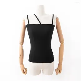 Women's Tanks Summer Clothes Crop Tops Women 2023 Black Cami Top For White Camisole Designer Halter Asymmetrical