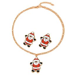 Earrings Necklace Europe And The United States Crossborder Selling Christmas Fashion Simple Santa Claus Set Female Spot Dr Dhgarden Dhxer