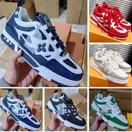 Designer Casual Shoes Men Sneakers Rubber Platform Trainers Genuine Leather Sneaker Multicolor Lace-up Skate Shoes Fashion Running Shoe Size 36-45 L3