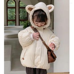 Down Coat Boys Girls Winter Plus Velvet Warm Hooded 0-7 Years Old Beibei Korean Version Jacket Thickened Fashion Child Clothing