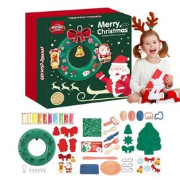 Party Games Crafts Christmas DIY Clay Set Wreath DIY Reusable Clay Toy Set For Children Kids Hands-On Toys For Holiday Gifts Craft Classes 231121