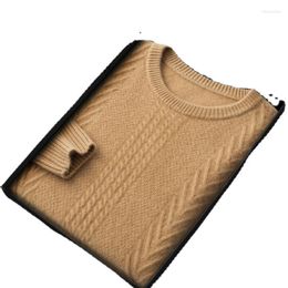 Men's Sweaters Arrival High Quality Winter Double Line Thickened Cashmere Round Neck Knitted Sweater Pullover Casual Size S-3XL