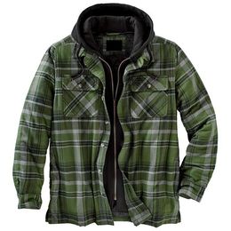 Winter coat men winter jacket puffer jacket thickened warm windproof plaid pattern long sleeve loose hooded oversized simple fashion down jacket size S-5XL