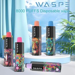 High quality disposable vape supplier Waspe puff 8000 7K 8K 9K rich taste long lasting mesh coil e cigarette pod puffs cigar vaper desechable