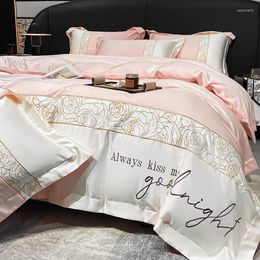 Bedding Sets Set Luxury Summer Cool Soft Embroidery Duvet Cover Fitted Bed Sheets And Pillowcases Comforter King Size