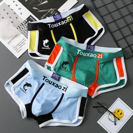 Underpants 3Pcs Mens Cotton Boxers Shorts Male Fashion Letter Printing Panties Underwear Large Size Man U Convex Pouch Sexy 230420