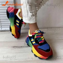 Dress Shoes Women's Breathable Mesh Sneakers 2023 Hot Trendy Colorful Lace Up Sport Shoes Comfort Walk Outside Fashion Non Slip Sneakers T231121