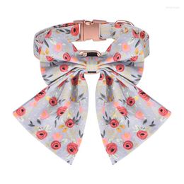 Dog Collars ID Collar Nylon Engraved Pet Necklace With Cute Flower Colourful Print For Small Medium Large Dogs Cats