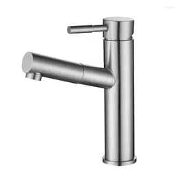 Bathroom Sink Faucets 304 Stainless Steel Single-hole Washbasin Basin Faucet Toilet Pull