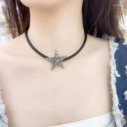 Pendant Necklaces Dainty Star Chain Necklace Unique Five Pointed Collar Adjustable Length Choker Fashion Jewelry Women Girl