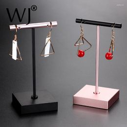 Jewellery Pouches Dangle Earrings Stand Display T-Bar Holder Rack Metal Rose Gold Black Silver Jewellery Ear Nails Hanger Showcase